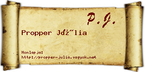 Propper Júlia névjegykártya